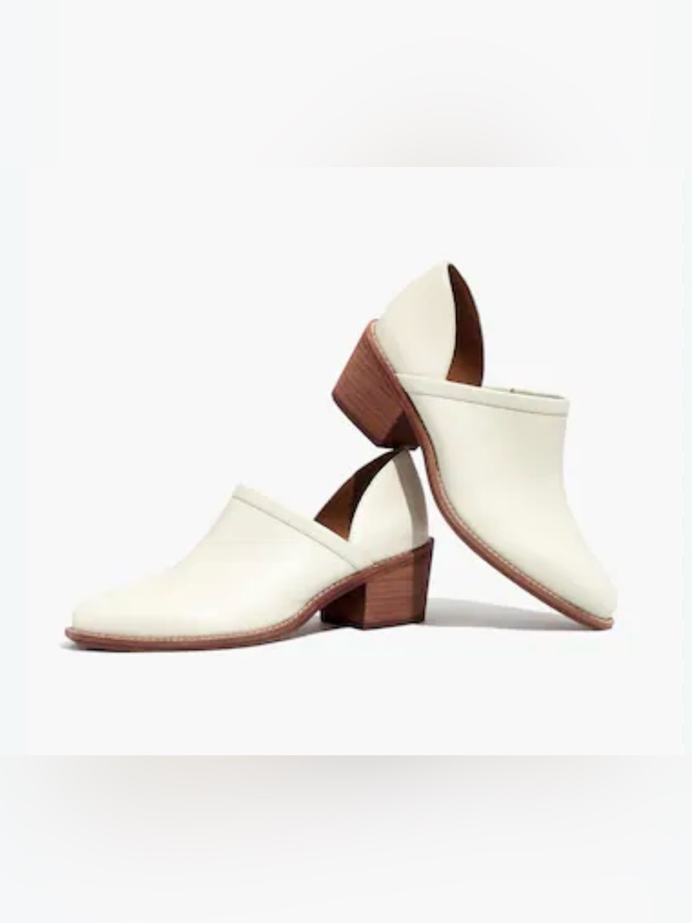 Madewell The Brady Lowcut Bootie White Leather Size 8 EUC